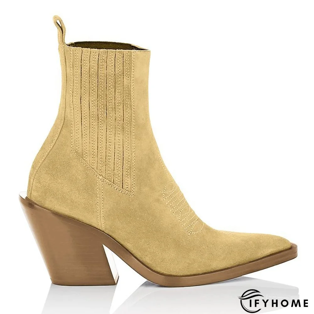 zolucky Yellow Casual Leather All Season Boots | IFYHOME