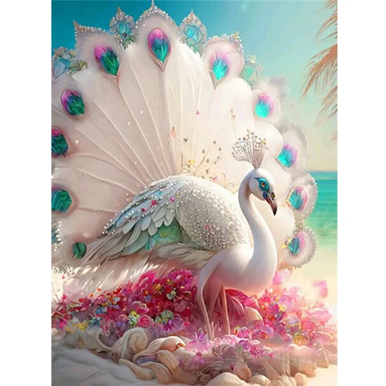 Full Round Diamond Painting - Gorgeous Peacock 30*40CM