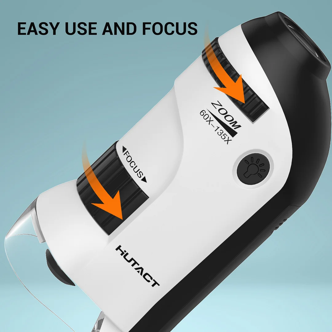 BEBANG Pocket Microscope, 60X-135X Handheld Mini kids Microscope, Portable Microscope for Kids Student Adults Microbiological Observation Lab Study