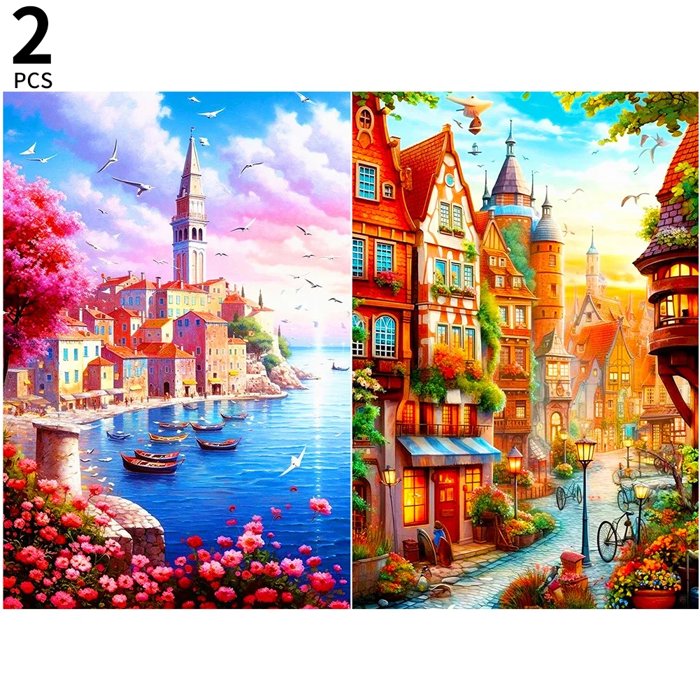 Beach Scenery 30*40cm(canvas) full round drill diamond painting