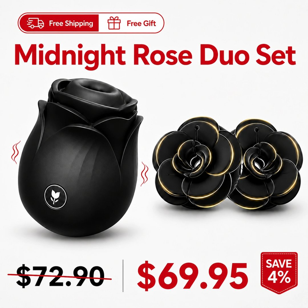 Black Amora Rose Clit Suction Massager