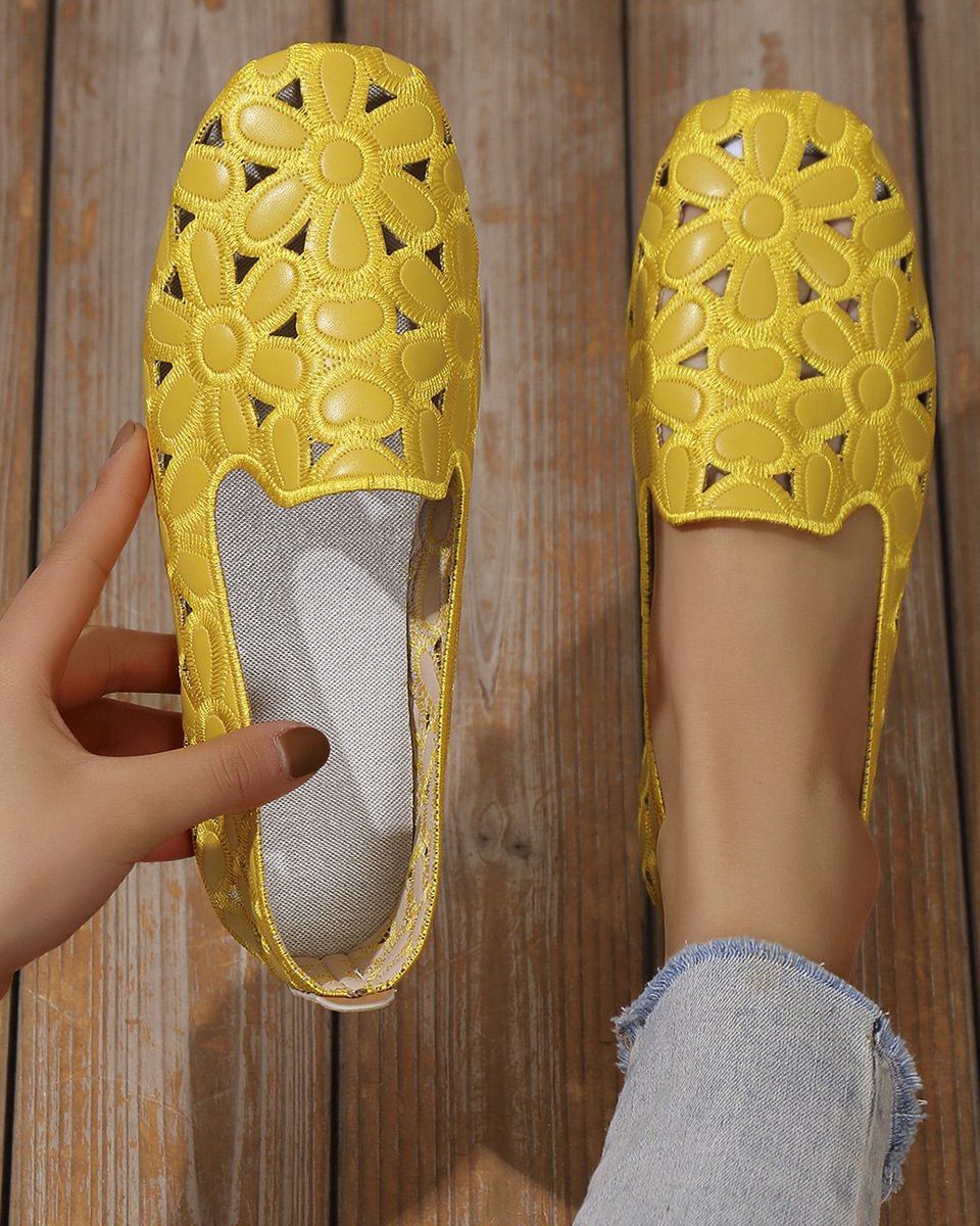 Casual All-Match Breathable Hollow Hole Loafers Flat Shoes