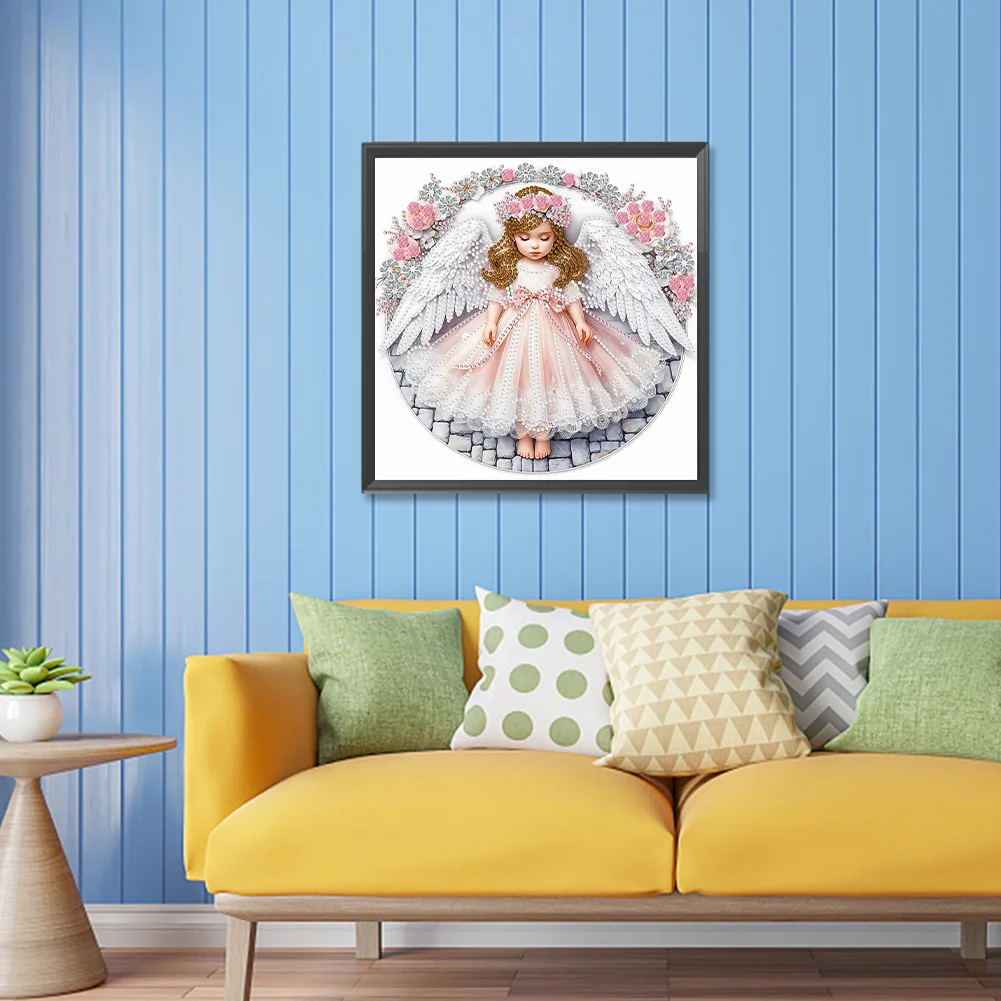 Diamond Painting - Partial Special Shaped Drill - Angel Child(Canvas|30*30cm)