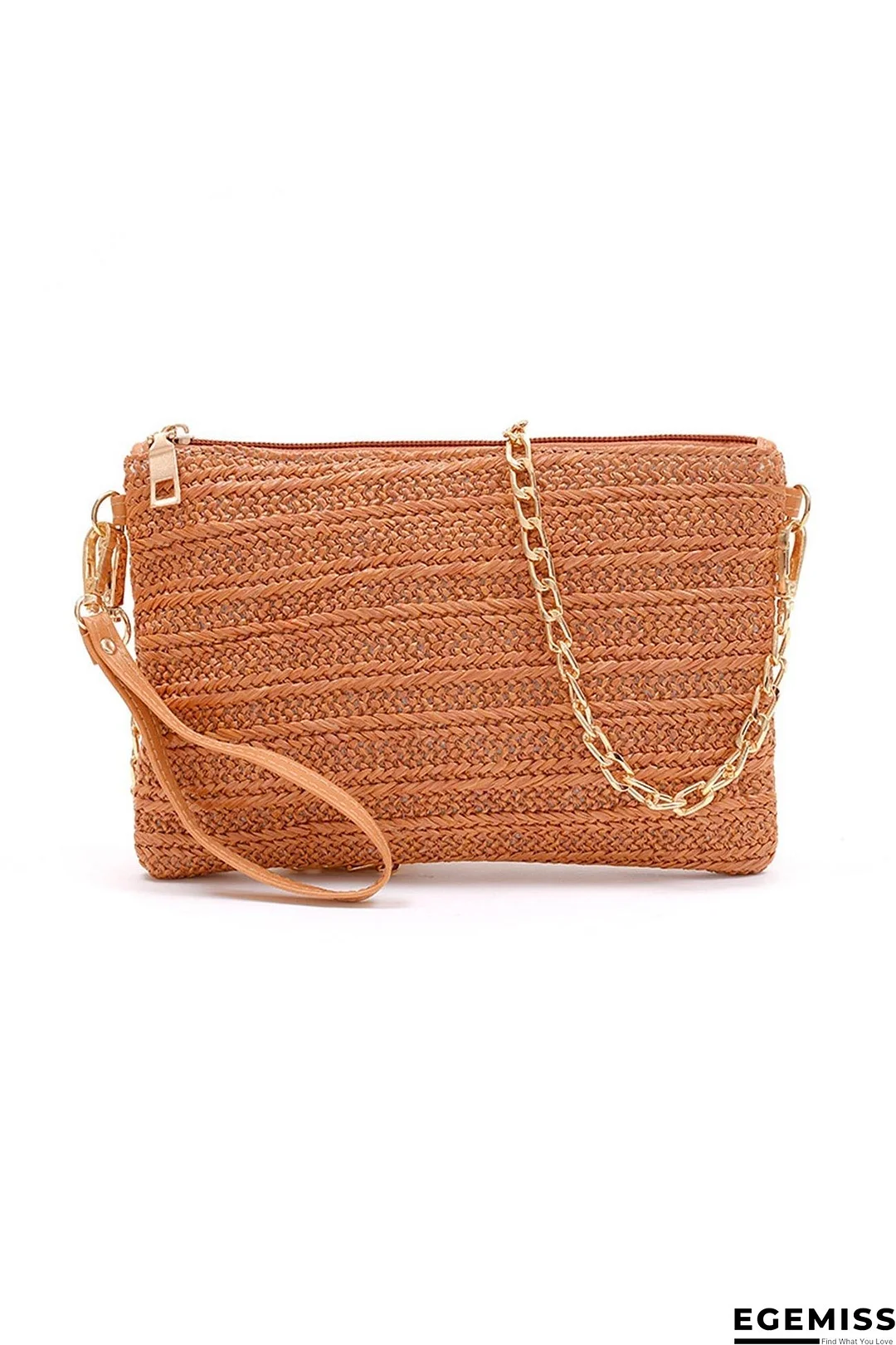 Solid Handmade Straw Crossbody Bag | EGEMISS