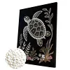 Kits d&rsquo;art DIY en diamant perle de mer avec cadre 30x40cm pour adultes