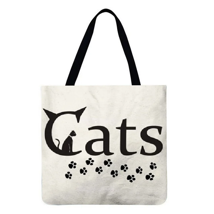 Cute Cartoon Cats - Linen Tote Bag