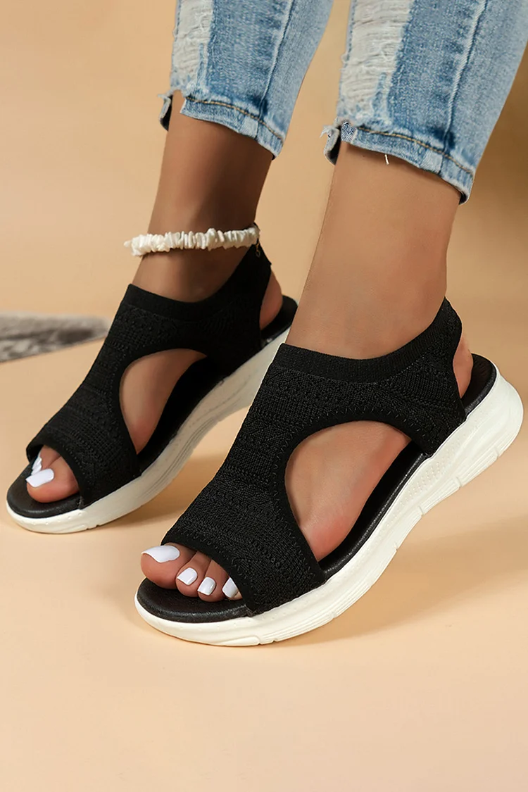 Casual Open Toe Hollowed Fish Mouth Sandals