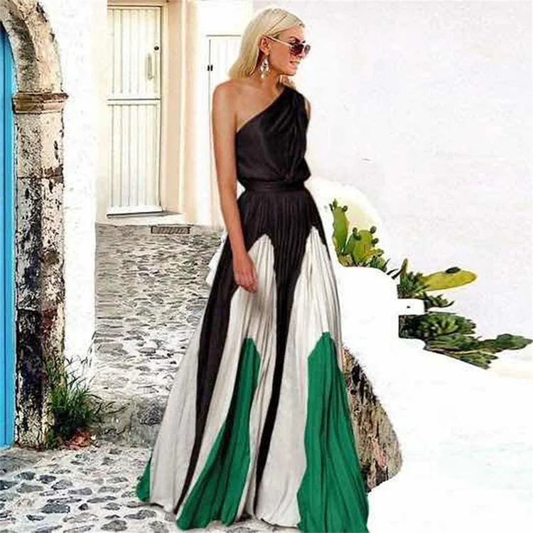 To the Maxi Pleated One-shoulder Dress  VOCOSI