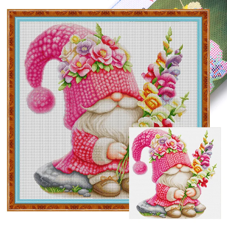 【Spring Brand】Hollyhock Dwarf 11ct/14ct/16ct Stamped Cross Stitch-Multiple Size(89Color) gbfke