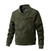Men's Suede Casual Jacket with Stand Collar and Double Zip Pockets