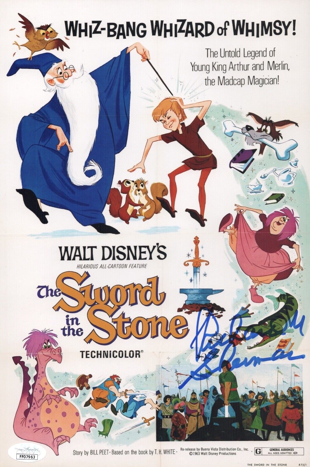 RICHARD M SHERMAN Signed SWORD IN THE STONE 8x12 Photo Poster painting Disney Composer JSA COA