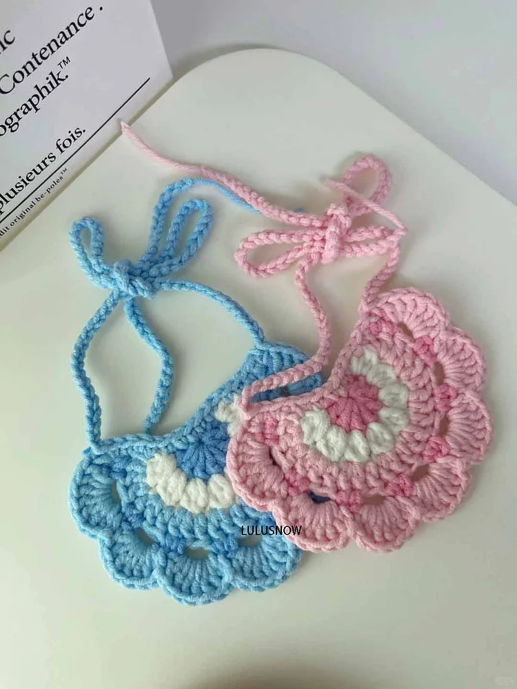 Lulusnow Handmade Crochet Pet Collars/ Pet Holiday Outfit/ Festive Pet Accessories/ Gift For Pet