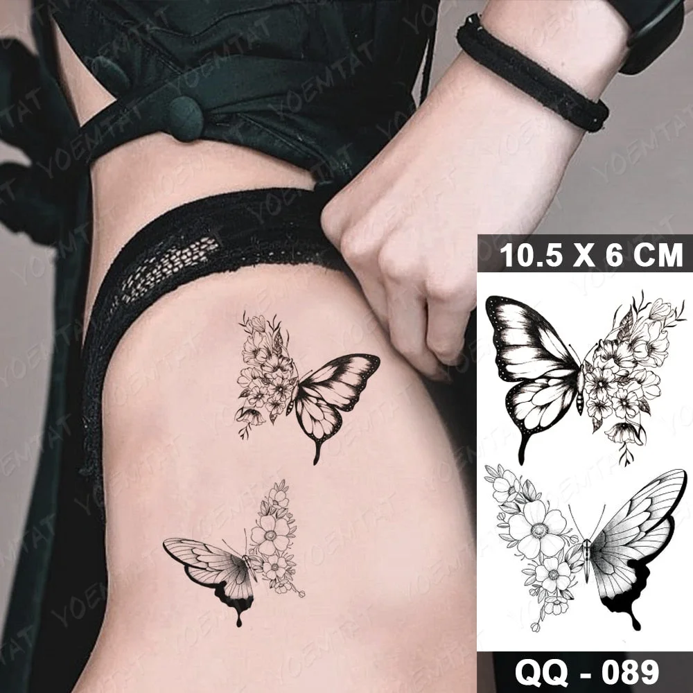 Waterproof Temporary Tattoo Sticker Geometric Butterfly Flash Tatoo Owl Swallow Hand Wrist Fake Tatto For Body Art Women Men
