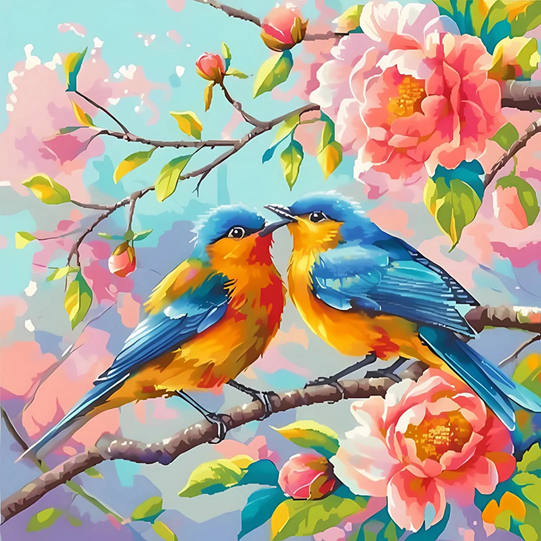 Birds On The Branches Full 11CT DIY Stamped Cross Stitch Kits 40x40cm for Adults