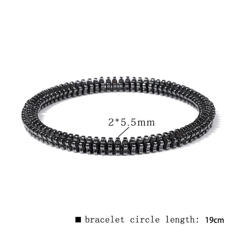 Casual Retro Geometric Elastic String Hematite Beaded Unisex Bracelets