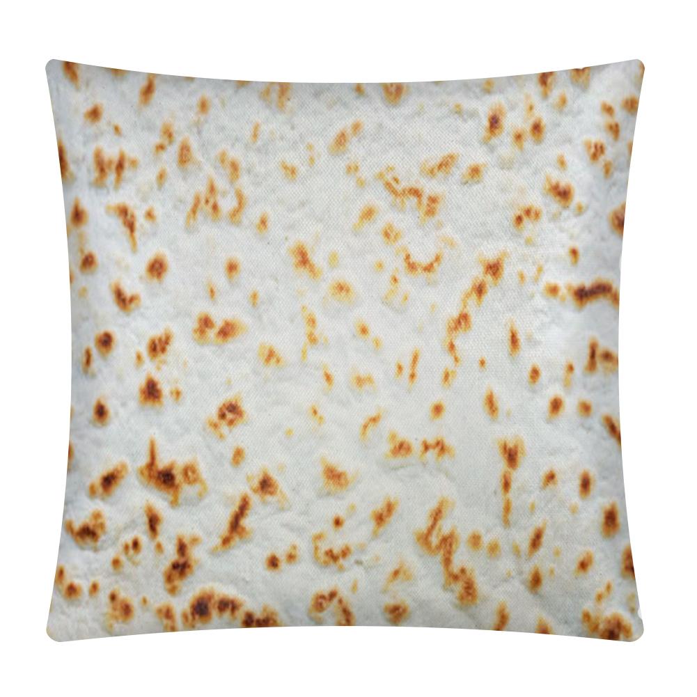 

Snack Tortilla Pattern Linen Pillowcase Square Pillow Cover for Home (6, 501 Original