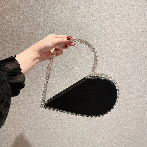 Heart Shaped Unique Rhinestone Handbag