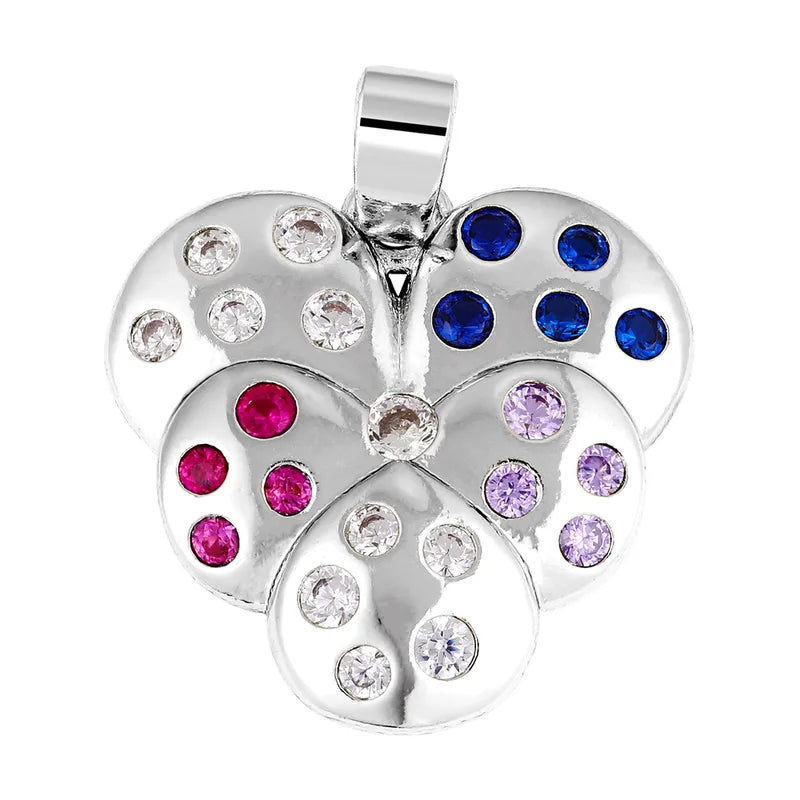 1 Piece 18.5*13.3MM Copper Zircon Geometric Heart Shape Flower Polished Pendant Jewelry Accessories