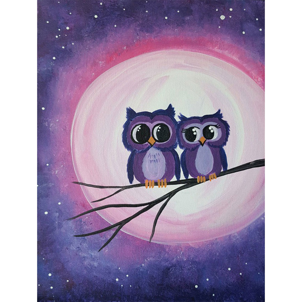 

Cartoon Purple Owls - Round Drill Diamond Painting - 30*40CM, 501 Original