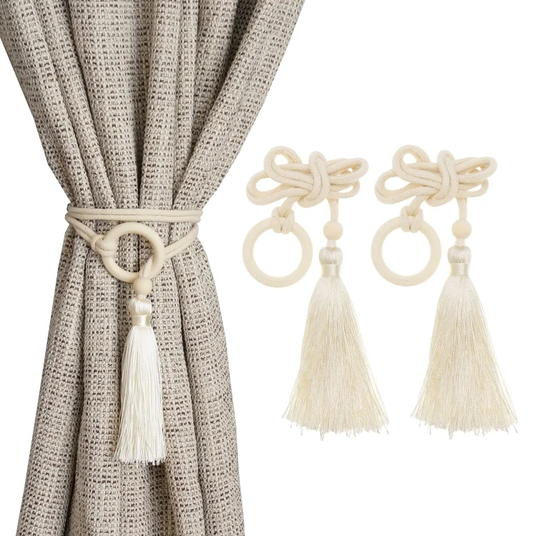Curtain Tiebacks Cotton Rope 2 Pairs