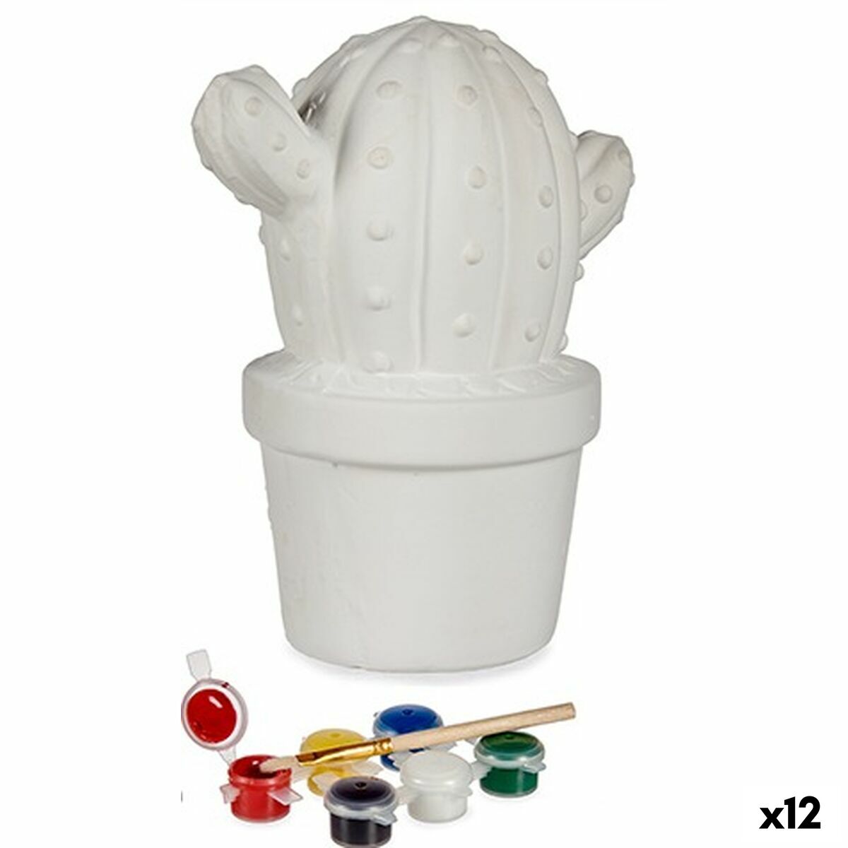 Paint Your Own Money Box Pincello Cactus 12 x 21 x 17 cm (12 Units)