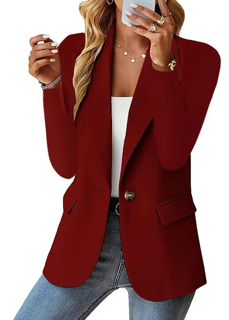 Brownm Brownm Explosion Autumn Long Sleeve Solid Color Cardigan Small Suitcase Woman