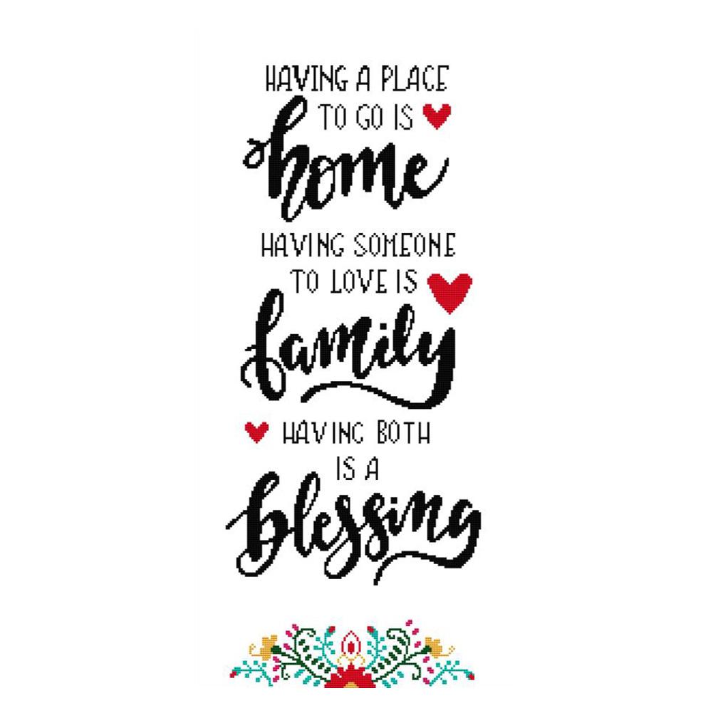 

Happy Home - 14CT Stamped Cross Stitch - 35*64cm, 501 Original