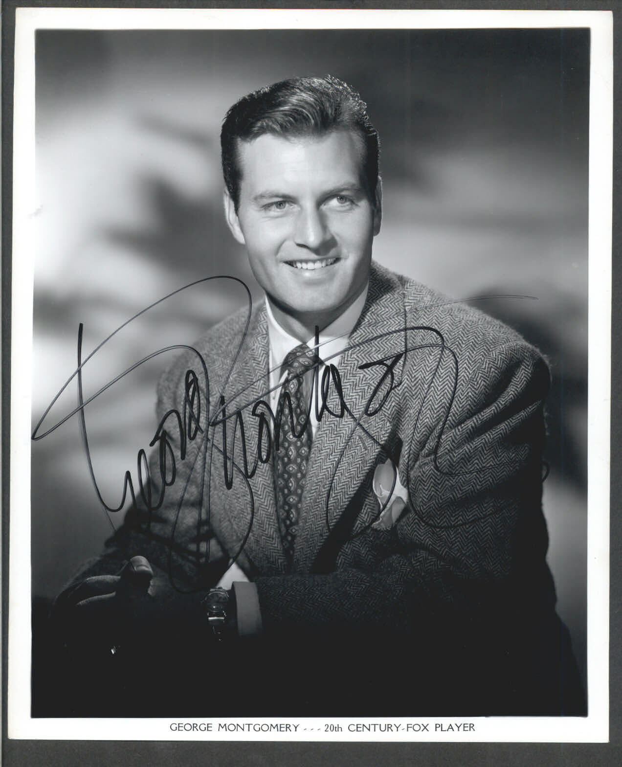 George Montgomery - Signed Vintage Celebrity Autograph Photo Poster painting - Samar - Watusi