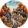 (Stamped/Counted) Autumn Street-14CT Cross Stitch 31*31cm/12.2*12.2in tapestrymarket