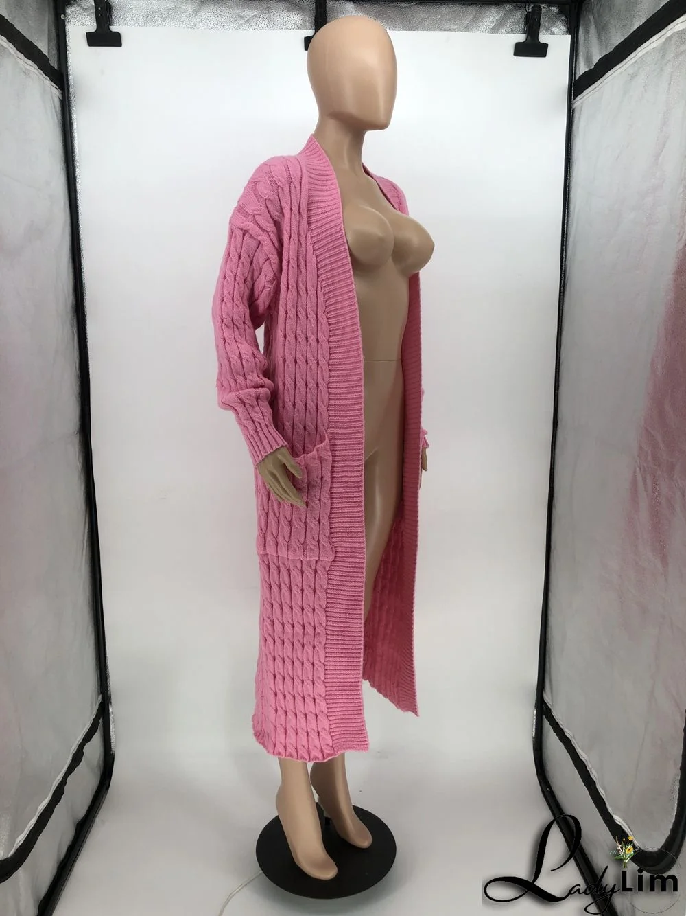 Women Winter Long Sleeve Plush Long Sweater Jacket