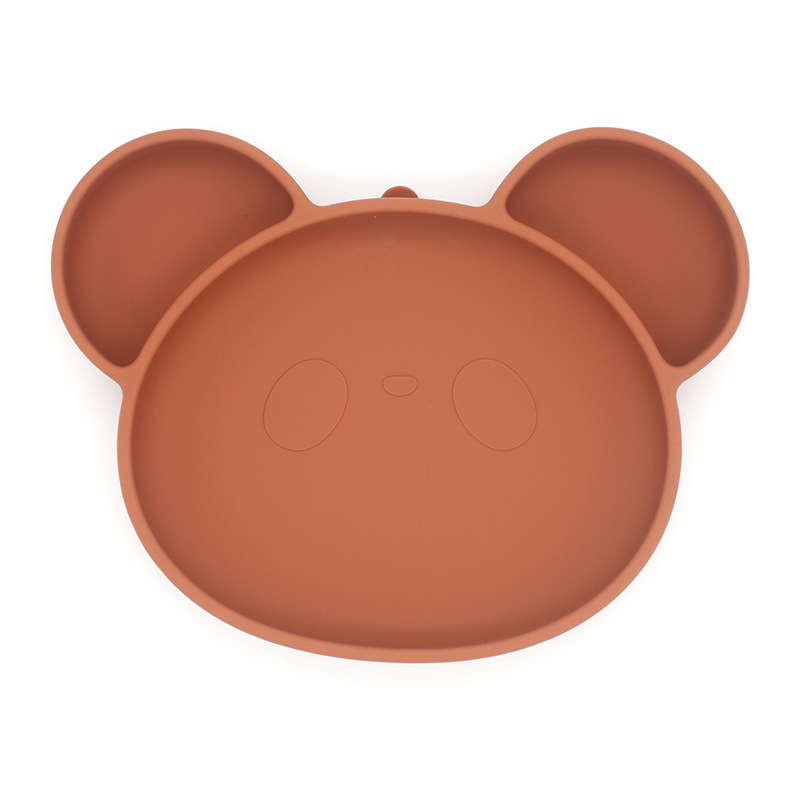 Silicone Panda Suction Plate for Babies - BPA-Free,  Non-Slip,  Toddler Feeding Divided Dish