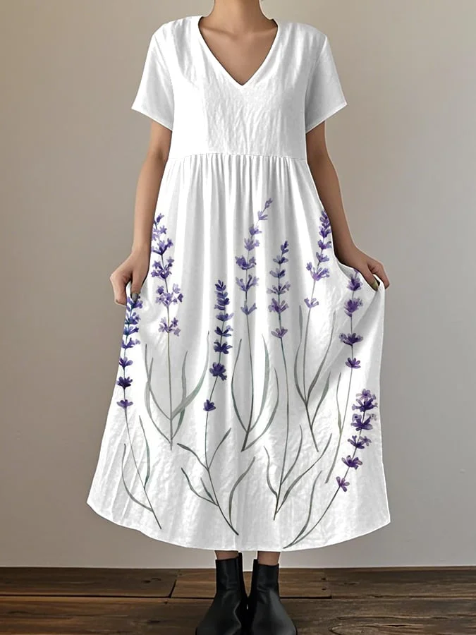 Women's Plant And Flower Prints Casual Maxi Dress 