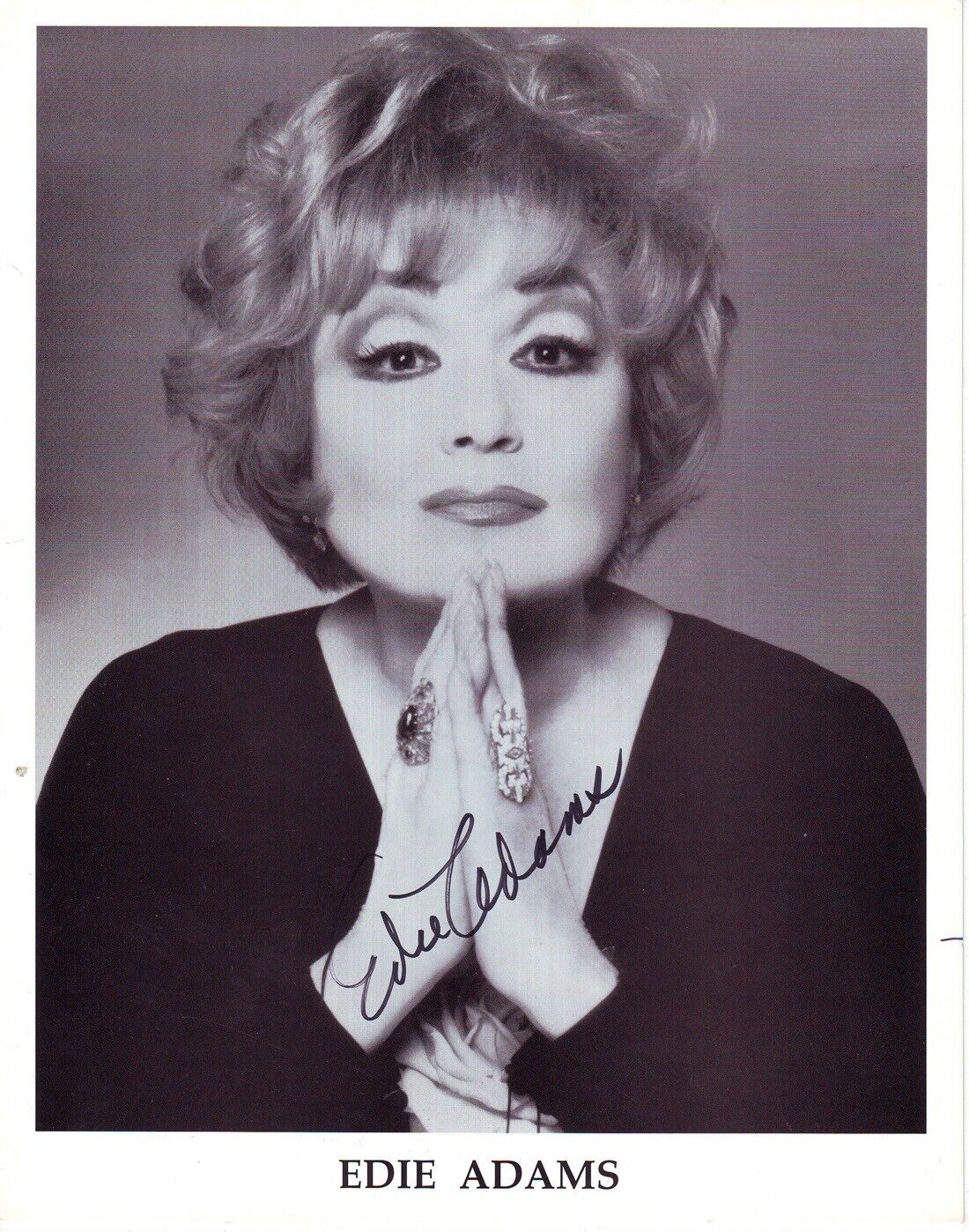 Edie Adams (20x25 cm) Original Autographed Photo Poster painting