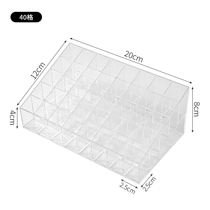 Lipstick Storage Box Plastic Desktop Cosmetics Nail Polish Finishing Box Transparent Acrylic Lip Glaze Lipstick Storage Rack
