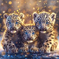 Golden Cubs - Diamond Painting