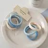 3PCS Blue Cream Rhombus Pattern Elasticity Hair Bands Set