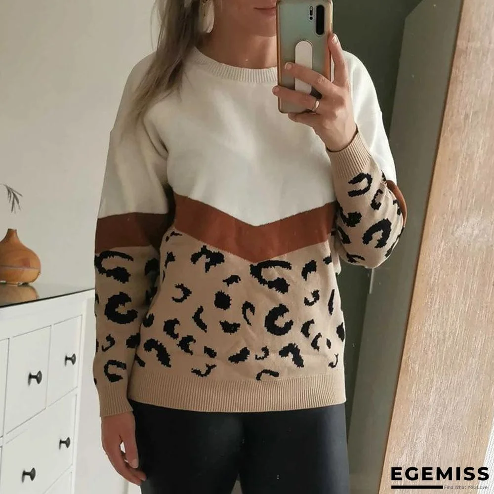Leopard Stitched Knitted Sweater | EGEMISS