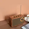 Retro Radio Speaker Wireless Portable FM Radio Receiver for Home Outdoor Travel
