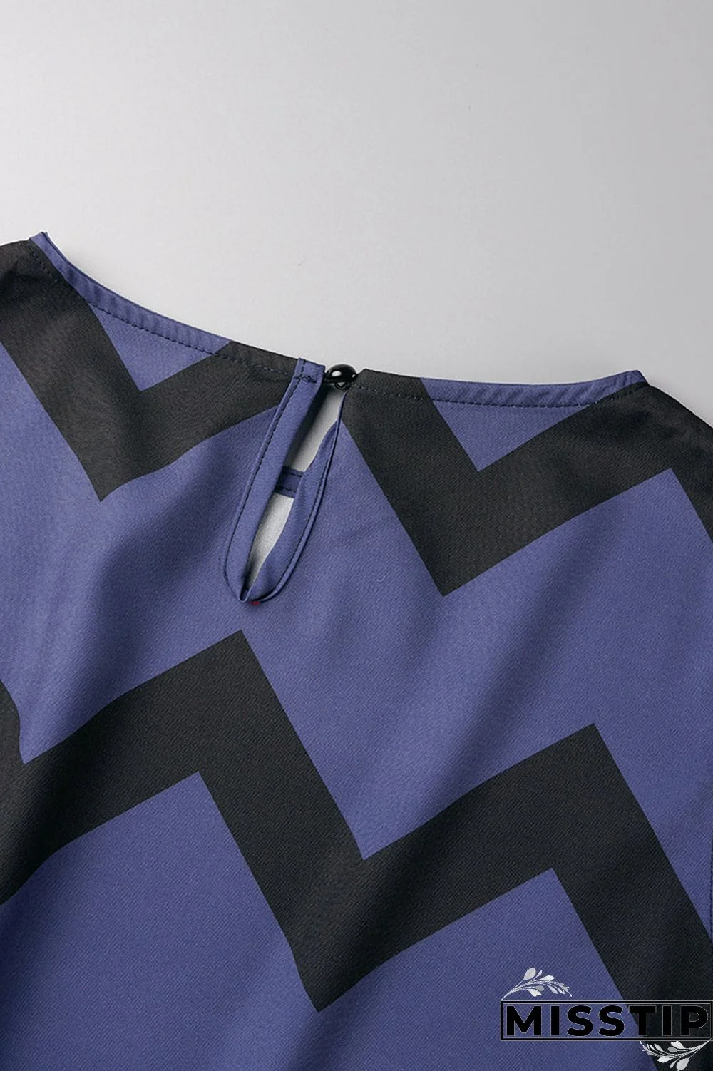 Gray Blue Daily Party Print Slit O Neck A Line Dresses