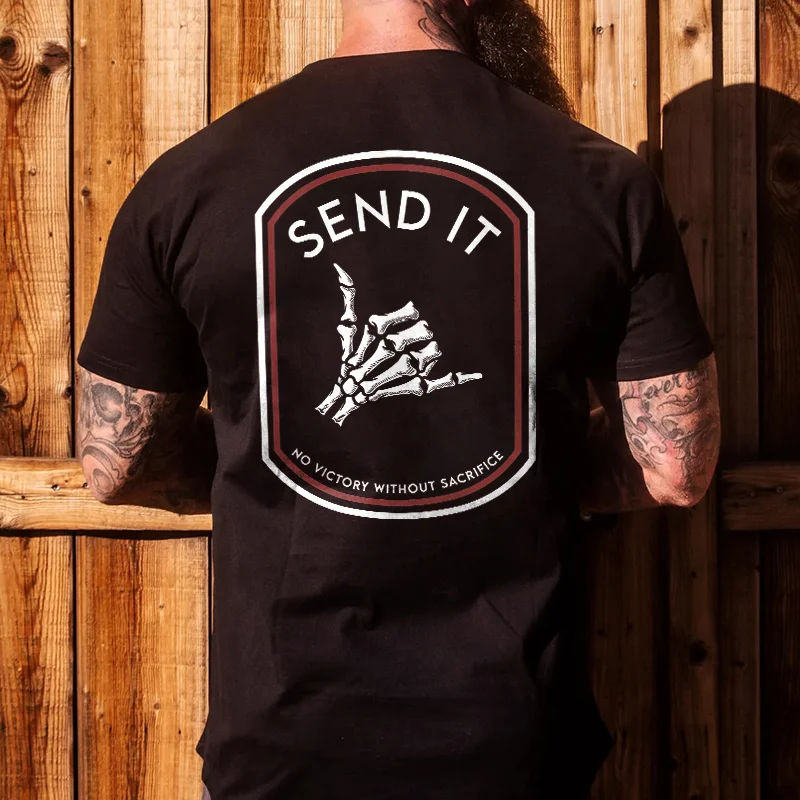Livereid Send It Skull Printed Men's T-shirt - Livereid