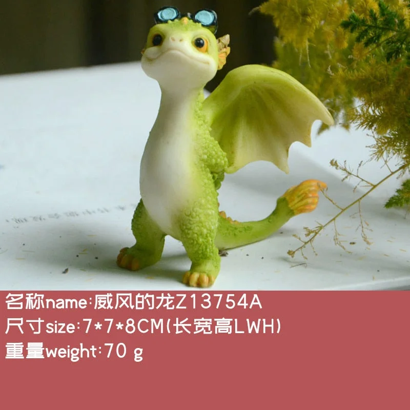 Everyday Collection Resin Simulation Magic Animal Dragon Dinosaur Miniature Fairy Garden Terrarium Bonsai Decor Dragon Figurine