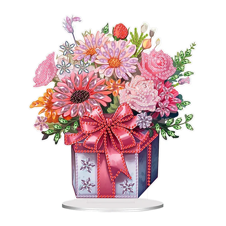 Acrylic Special Shaped Bouquet Gift Box Table Top Diamond Painting Ornament Kits gbfke