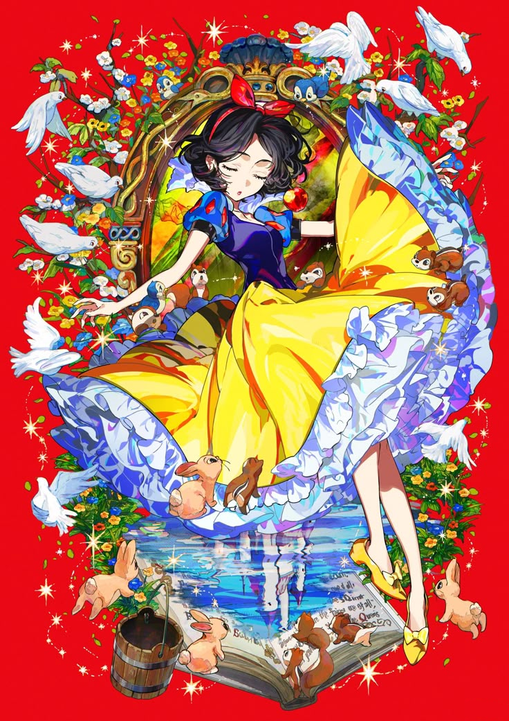 Partial AB Drill -Disney Princess- Full Round Drill Diamond Painting40*50CM(Canvas)