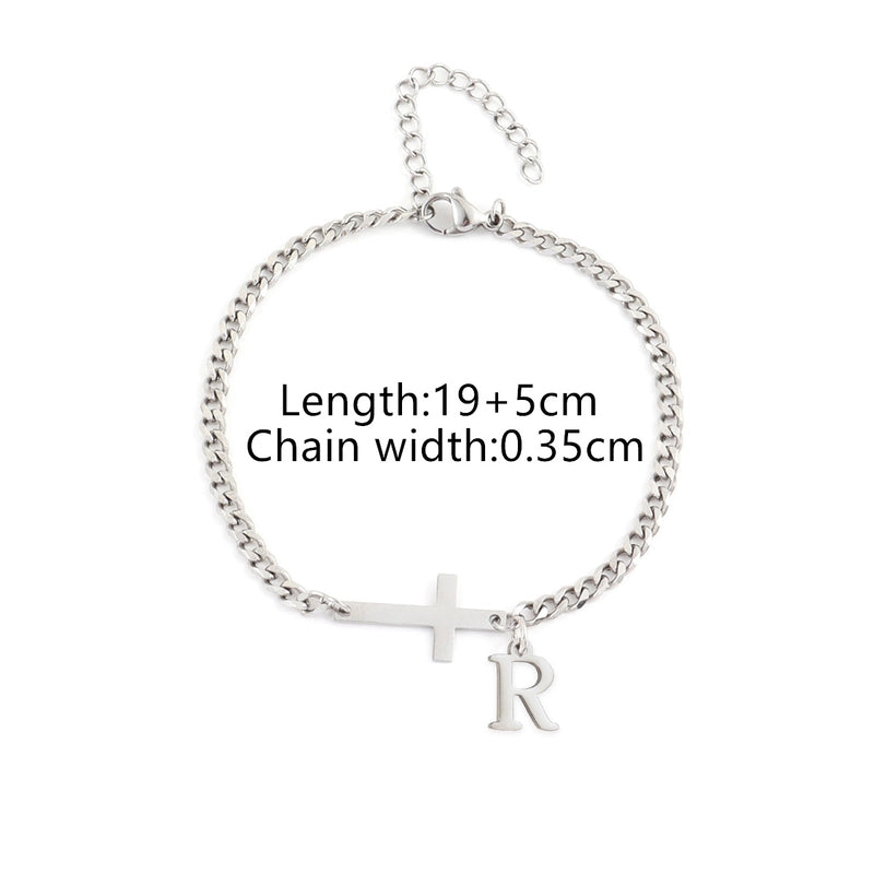 Casual Minimalist Classic Style Cross Letter 201 Stainless Steel 304 Stainless Steel Men’s Bracelets Men Chain Bracelets