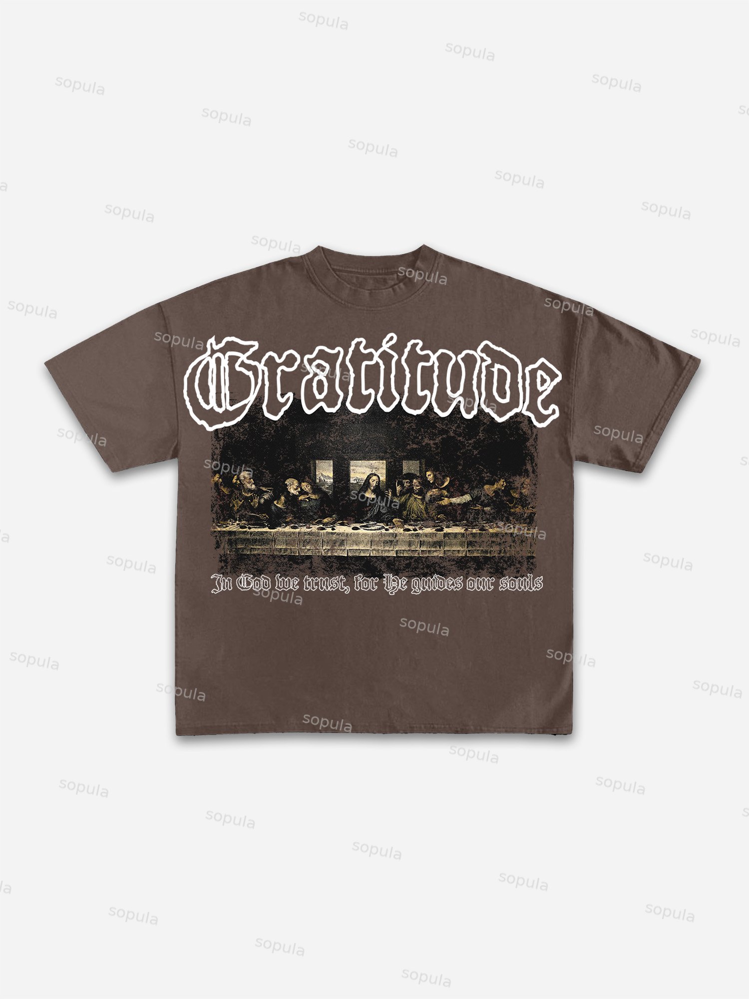 The Last Supper Vintage Graphic Cotton T-shirt - Sopula｜Premium Graphic Tees & Graphic Clothing