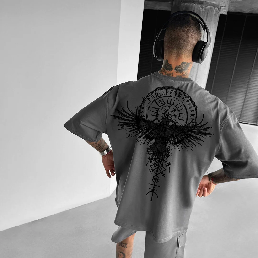 Unisex Casual Totem Print T-shirt