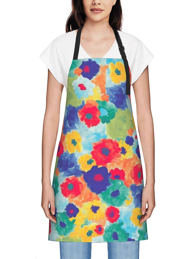 Comstylish Vintage Colorful Floral Art Print Apron