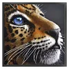 (US Only)Full Embroidery Beads Printed 9CT Leopard Head Cross Stitch Kit Decor 42x42cm