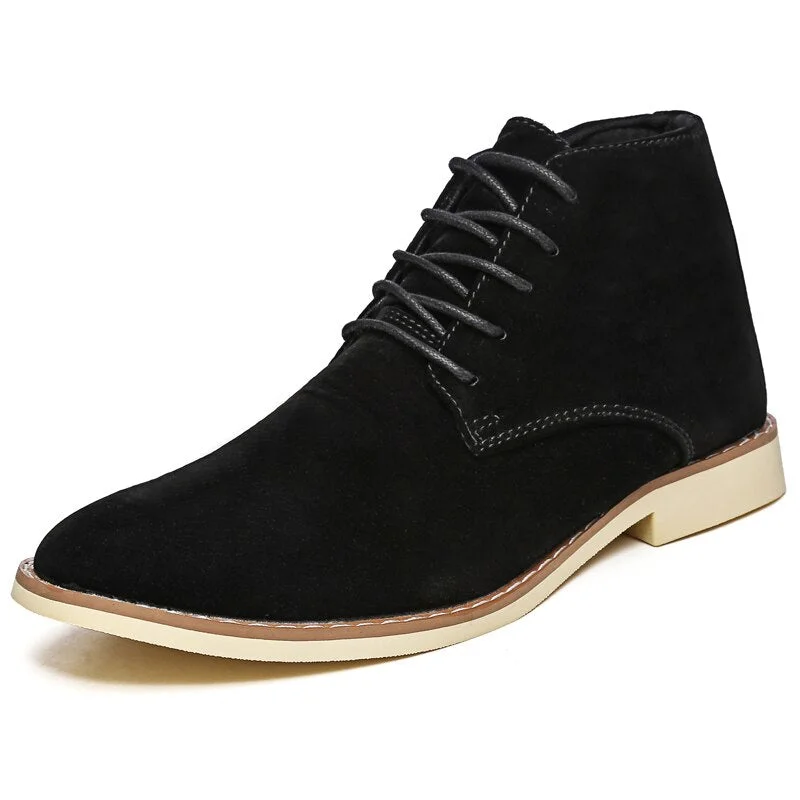 Fashion Men Pointed Toe Ankle Boots Italy Handmade Male Dress boots Quality Suede Man Moccasins Outdoor Male Basic Work Shoes