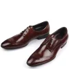 Mens Brown Wingtip Brogues Dress Shoes 